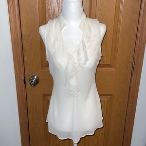 New York and Company Sleeveless Ruffle Shirt